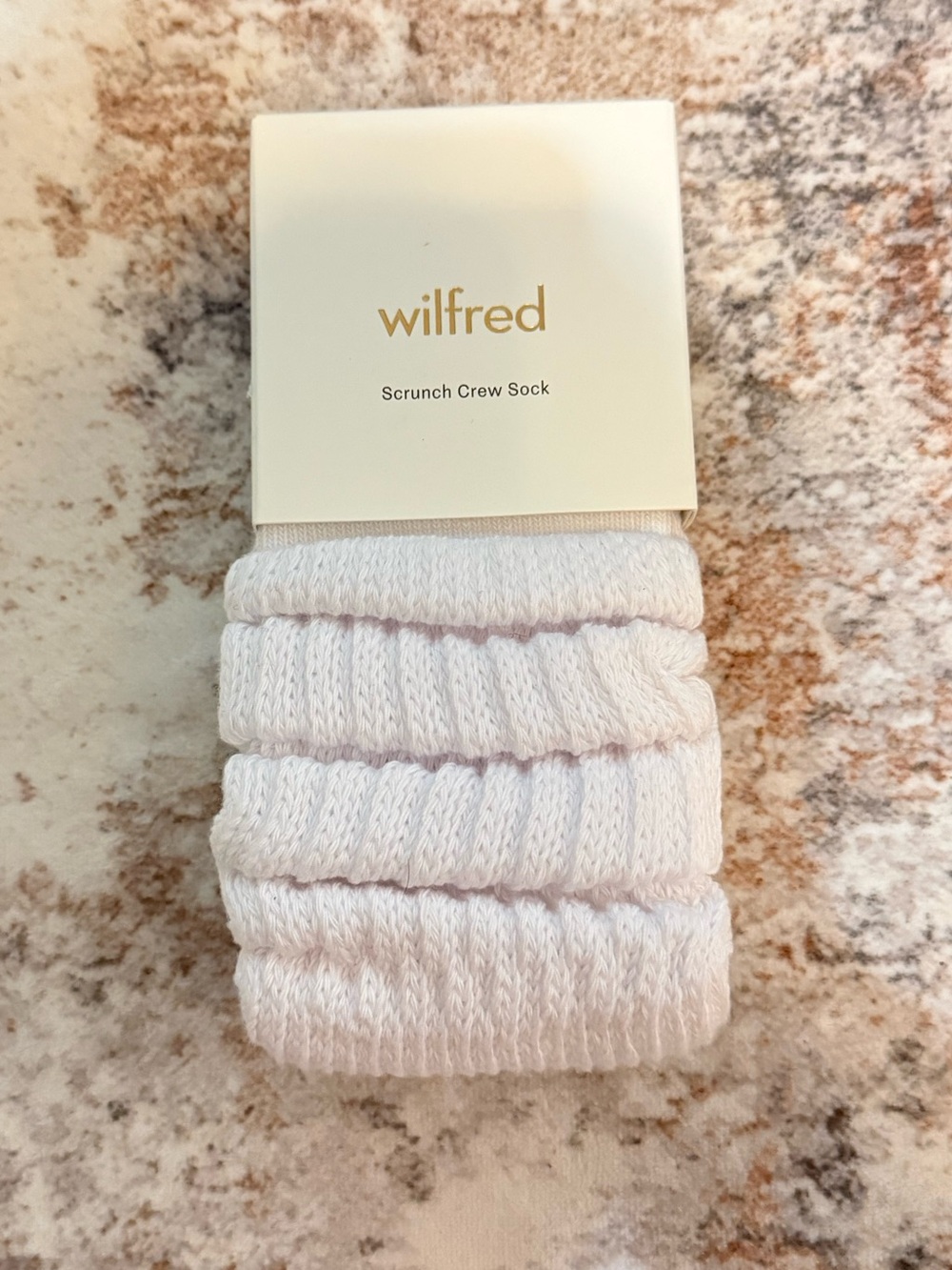 Wilfred White Scrunch Crew Socks - Ribbed Knit